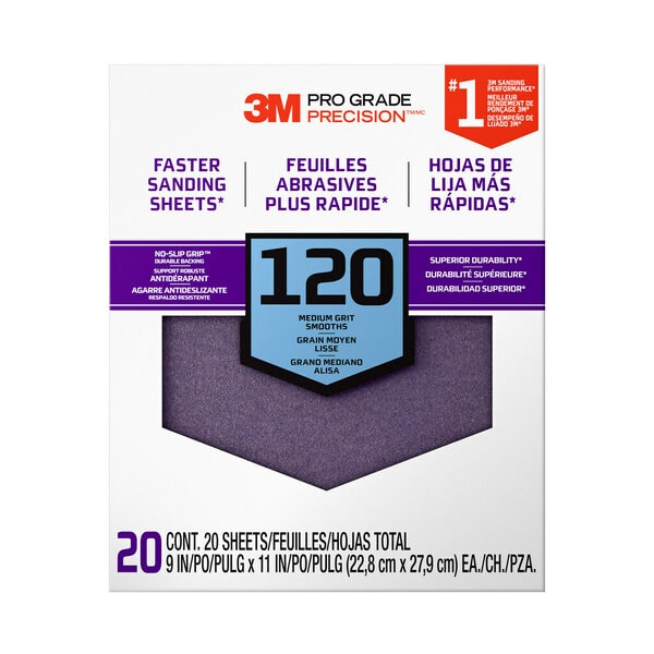 ™ Pro Grade Precision Faster Sanding Sheets w/ NO-SLIP GRIP Backing SHCP120-PGP20T