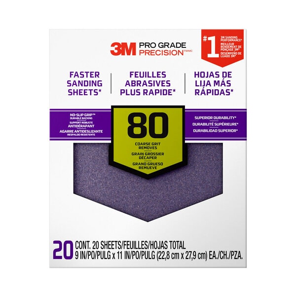 ™ Pro Grade Precision Faster Sanding Sheets w/ NO-SLIP GRIP Backing SHCP80-PGP20T