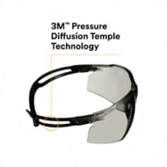 3M™ SecureFit™ 500 Series SF507AF-BLK, Black, IO Gray Anti-Fog/Anti- Scratch Lens