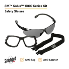 3M™ Solus™ 1000 Series, S1502SGAF-KT, Blk Temples, Scotchgard™ Anti-Fog Coating