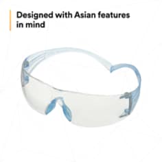 3M™ SecureFit™ 300 Series, SF301SGAF-LBL, Ice Blue Temples, Scotchgard™ Anti-fog Coating