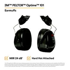 3M™ PELTOR™ Optime™ 101 Earmuffs H7P3E, Hard Hat Attached