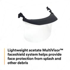 3M™ Clear Acetate MultiVisor™ Faceshield System V4D-10P, with Anti-Fog Coating - SI2
