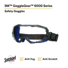 3M™ GoggleGear™ 6000 Series, GG6001NSGAF-BLU, Blue Shroud, Neoprene Strap