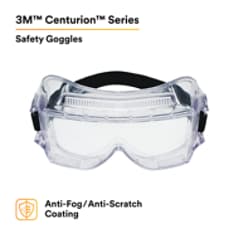 3M™ Centurion™ Safety Impact Goggle 452AF, 40301-00000-10 Clear Anti-Fog Lens