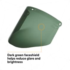 3M™ Polycarbonate Faceshield WP96C, Dark Green, 82702-00000, Molded - SI4