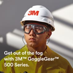 3M™ GoggleGear™ 500 Series GG502SGAF, Gray Scotchgard™ Anti-fog lens