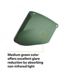 3M™ Polycarbonate Medium Green Faceshield Window WCP96B 82601-00000 - SI4