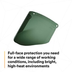 3M™ Polycarbonate Molded Faceshield Window WP96B, Medium Green, 82525-00000 - SI2