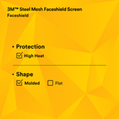 3M™ Steel Mesh Faceshield Screen W96MW 82511-00000, with Clear Eyeshield - SI13