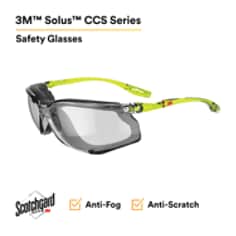 3M™ Solus™ CCS Series, SCCS07SGAF-GRN-F, Scotchgard™ Anti-Fog Coating, I-O Gray AF-AS Lens