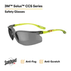 3M™ Solus™ CCS Series, SCCS02SGAF-GRN, Scotchgard™ Anti-Fog Coating, Gray AF-AS lens