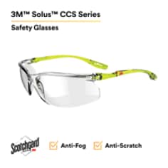 3M™ Solus™ CCS Series, SCCS01SGAF-GRN,  Scotchgard™ Anti-Fog Coating, Clear AF-AS Lens