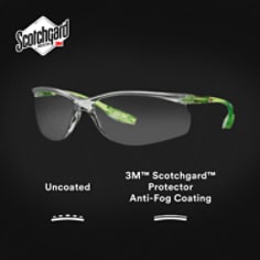 3M™ Solus™ CCS Series, SCCS01SGAF-GRN,  Scotchgard™ Anti-Fog Coating, Clear AF-AS Lens