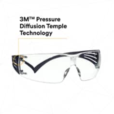 3M™ SecureFit™ 200 Series SF201SGAF-BLU, Blue Temples, Clear Scotchgard™ Anti-Fog Lens