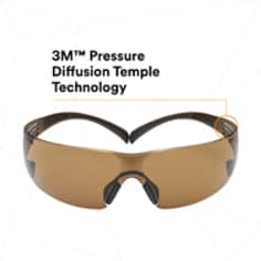 3M™ SecureFit™ Safety Glasses SF405SGAF-BLA, Black-Brown, Brown Scotchgard™ Anti-fog Lens