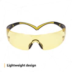 3M™ SecureFit™ Safety Glasses SF403SGAF-YEL, Yellow-Black, Amber Scotchgard™ Anti-fog Lens