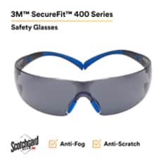 3M™ SecureFit™ Safety Glasses SF402SGAF-BLU, Blue-Gray, Gray Scotchgard™ Anti-fog Lens