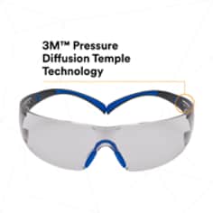3M™ SecureFit™ Safety Glasses SF407SGAF-BLU, Blue-Gray, I-O Gray Scotchgard™ Anti-fog Lens