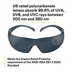 3M™ SecureFit™ Safety Glasses SF202AF, Gray Lens