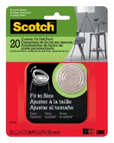 Scotch™ Custom Fit Felt Pads SP880-NA, Beige, 1.5 in, 20 ct