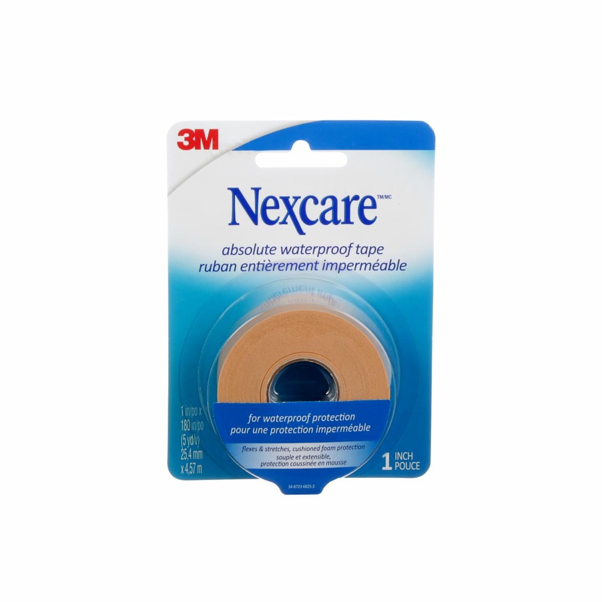 Nexcare™ Absolute Waterproof Tape 731CA, 1 in x 180 in (25.4 mm x 4.6