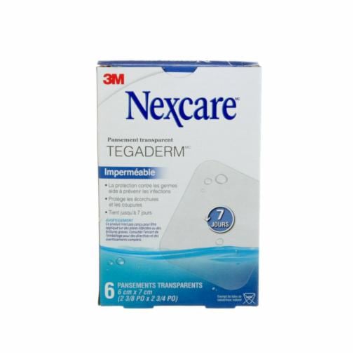Nexcare Tegaderm Transparent Dressing H1624-06-CA, Waterproof, 2 3/8 in x  2 3/4 in (6 cm x 7 cm), 6/Pack | 3M Canada