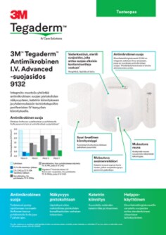 3M™ Tegaderm™ antimikrobinen infuusiosidos 9132 Tuoteopas