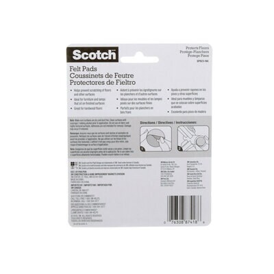 Scotch(R) Round Felt Pads, SP823-NA, brown
