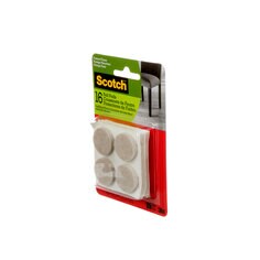 Scotch® Round Felt Pads SP801-NA, Beige, 1 in, 16/pk