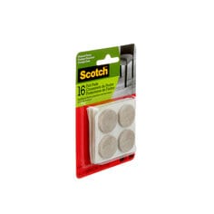 Scotch® Round Felt Pads SP801-NA, Beige, 1 in, 16/pk