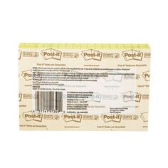 Post-it(R) Super Sticky Notes 660-3SSCY, canary yellow, lined, 4 in x 6 in