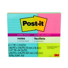 Post-it(R) Super Sticky Notes 4633-9SSMIA, miami collection, 4 in x 6 in