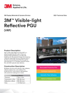 3M™ Visible-light Reflective PGU (3M™ VRP) Technical Data Sheet