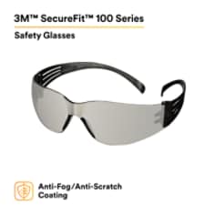 3M™ SecureFit™ 100 Series SF107AF-BLK, Black Temples, I/O Gray AF/AS Lens