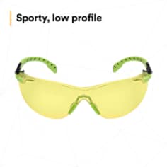 3M™ Solus™ 1000-Series Safety Glasses S1203SGAF, Green/Black, Amber Scotchgard™ AF Lens