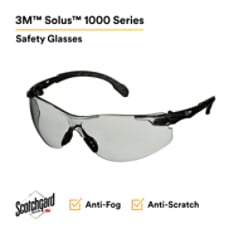 3M™ Solus™ 1000 Series, S1507SGAF, Black Temples, Scotchgard™ AF , I/O Gray AF-AS lens