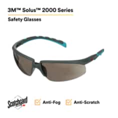 3M™ Solus™ 2000 Series, S2002SGAF-BGR, Gray/Blue-Green Temples, Gray AF-AS lens
