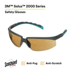 3M™ Solus™ 2000 Series, S2005SGAF-BGR, Gray/Blue-Green Temples, Brown AF-AS lens