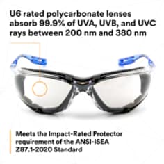 3M™ Virtua™ CCS Protective Eyewear 11874-00000-20, with Foam Gasket, I/O Mir AF Lens