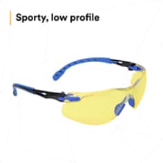 3M™ Solus™ 1000-Series Glasses S1103SGAF, Black/Blue, Amber Scotchgard™ AF Lens