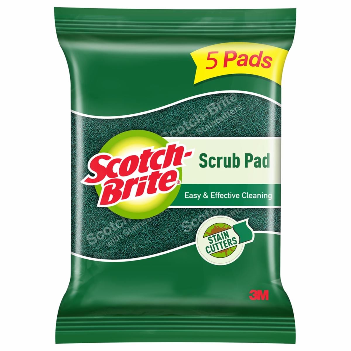ScotchBrite® Scrub Pad, 7.5 cm x 10 cm, 5 ea/ Pack 3M India