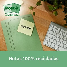 ES Post-it® Recycled Notes Canary Yellow XWR: 100% Recycled Notes