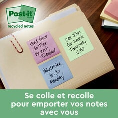 FR Post-it® Recycled Notes Color XWR: Sticks and resticks 01