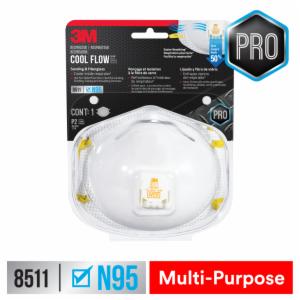 3M™ Sanding and Fiberglass Valved Respirator 8511H1-DC-PS, 1ea/pk, 12 pks/csimage