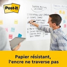 Post-it® Meeting Charts: Papier résistant, l'encre ne traverse pas