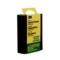 3M(TM) Sanding Sponge 908-ESF, Dual Grit Block, 3 3/4 in x 2 5/8 in x 1 in, Fine/Medium