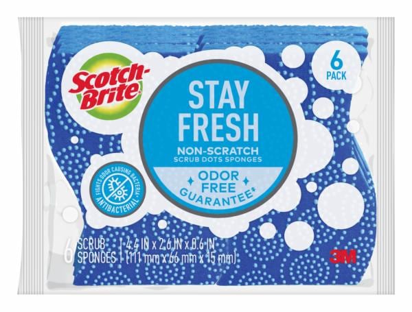 Scotch-Brite Stay Fresh Non-Scratch Scrub Dots Sponge 20306-4