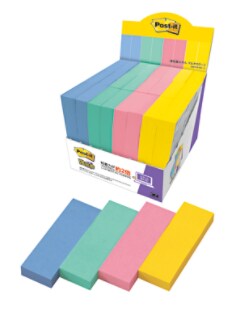 ポスト・イット® 強粘着ふせん マルチカラー3 増量パック 5001SS-MC-3, 混色4色, 75 mm x 25 mm