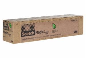 Scotch Magic Tape Made with 66% plant-based adhesive 812-12P, 3/4 in x 900 in (19 mm x 22.8 m), 12 packimage